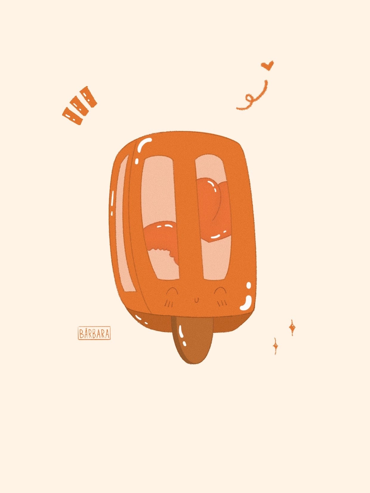 Popsicle Collection - Peach Popsicle Print
