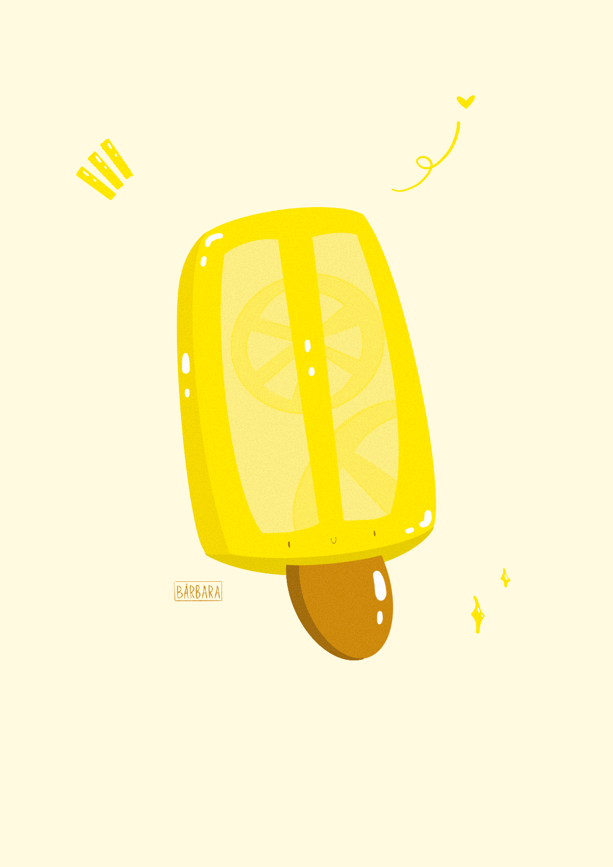 Popsicle Collection - Lemon Popsicle Print