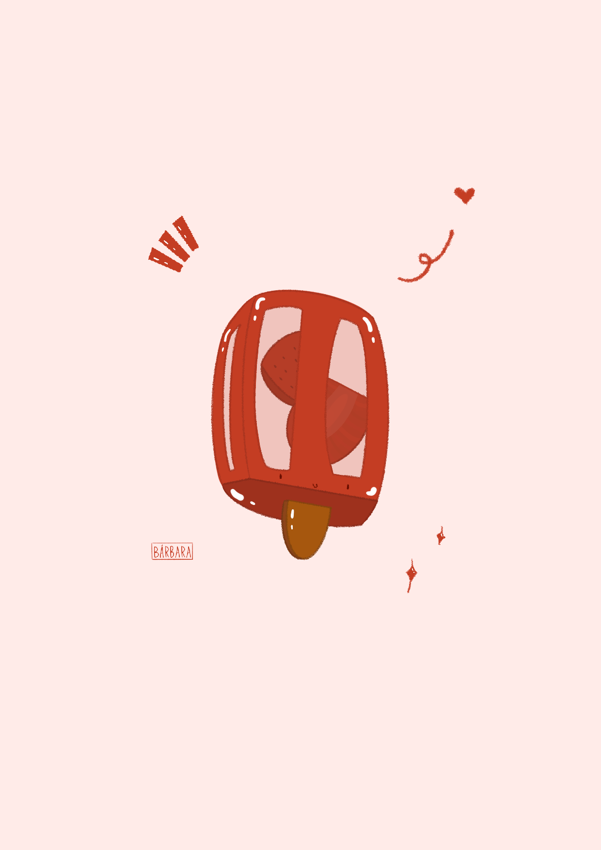 Popsicle Collection - Strawberry Popsicle Print