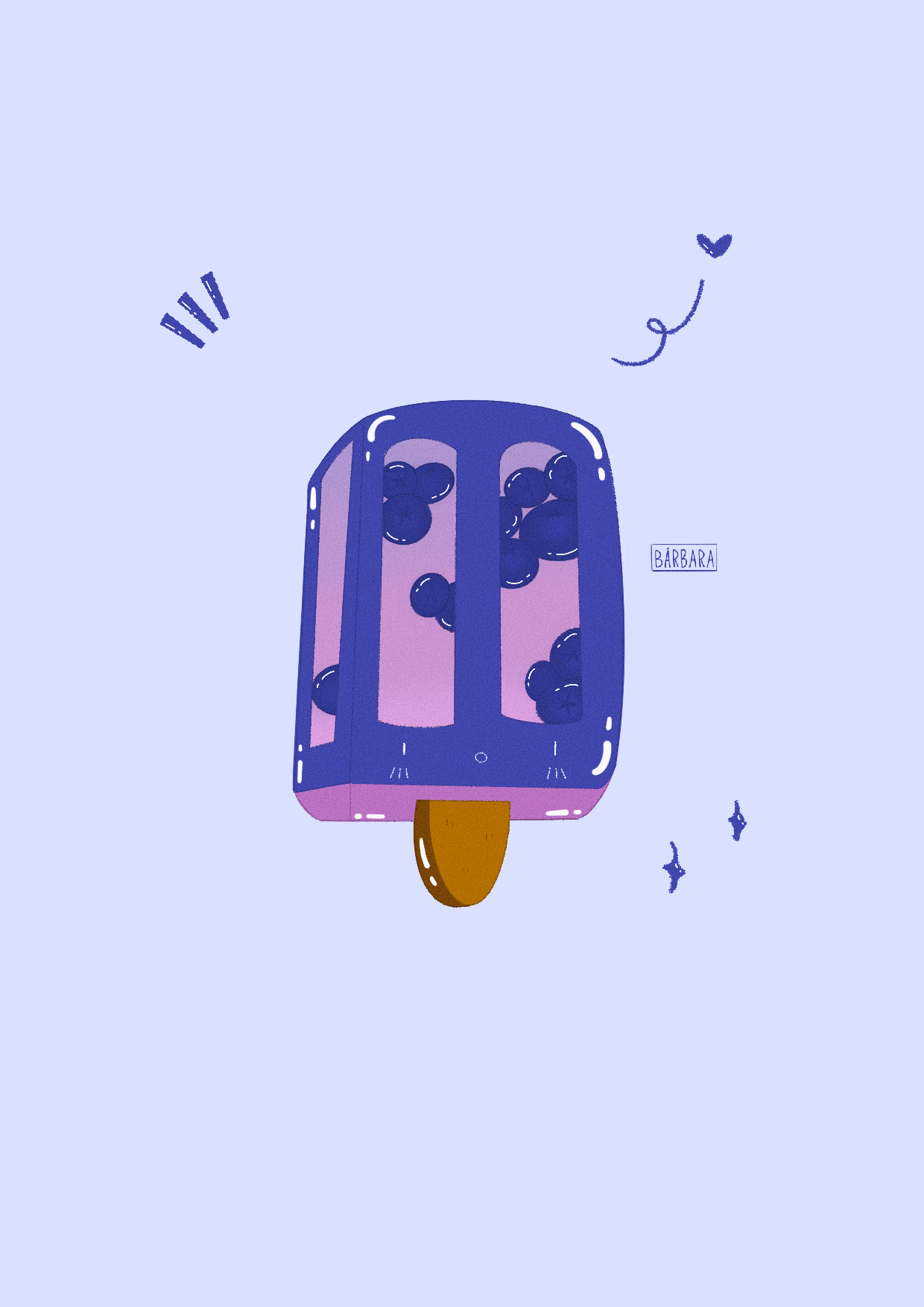 Popsicle Collection - Blueberry Popsicle Print